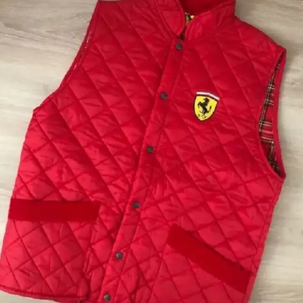 Vtg FERRARI Formula 1 Racing Team Hoodie Jacket LARGE